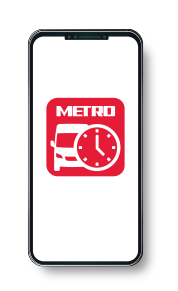 METRO On Demand logo on a cell phone